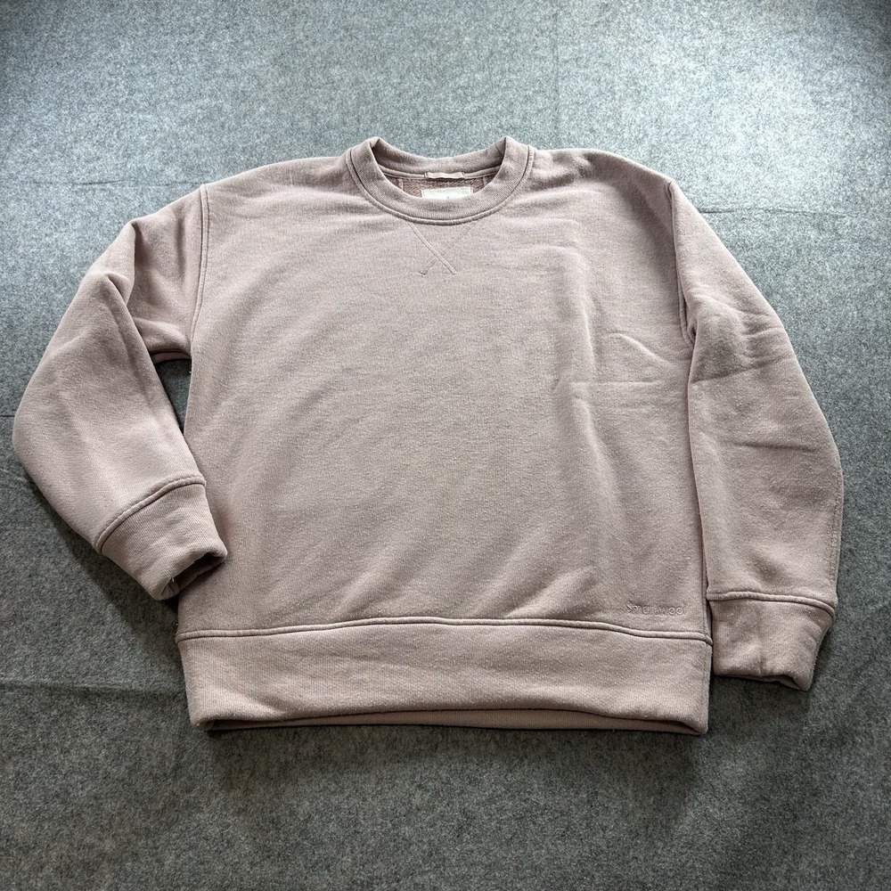 Smartwool Recycled Terry Crewneck Sweatshirt Womens XS Mauve Wool Blend Granola